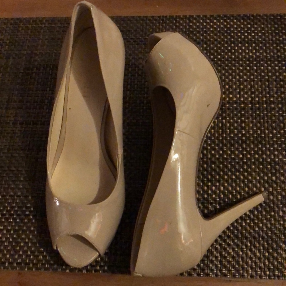 High heels 4 inches, light beige, 1 time used.